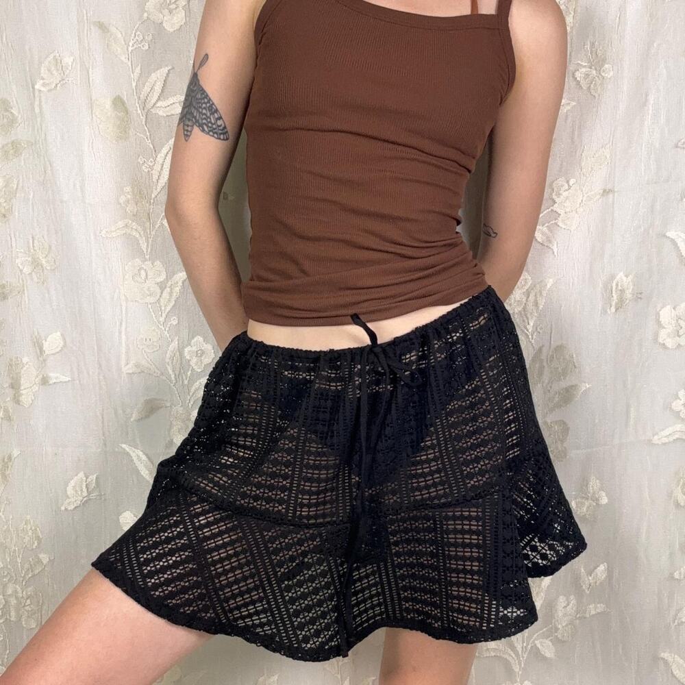 Black lace coverup skirt